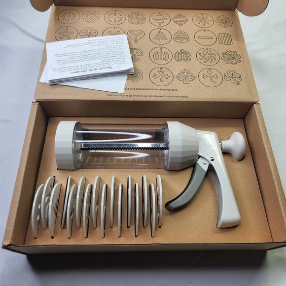 Pampered Chef Cookie Press In Box Complete Used Set - Picture 1 of 7